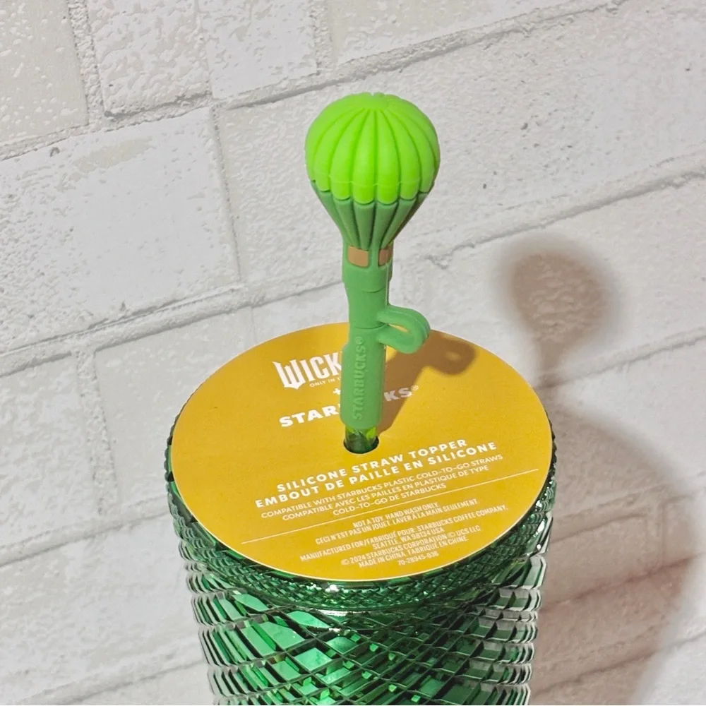 Starbucks Wizard of Oz Emerald City Cold Tumbler Hot Air Balloon Straw Topper